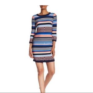 Vince Camuto Dotted Stripe Jersey Dress